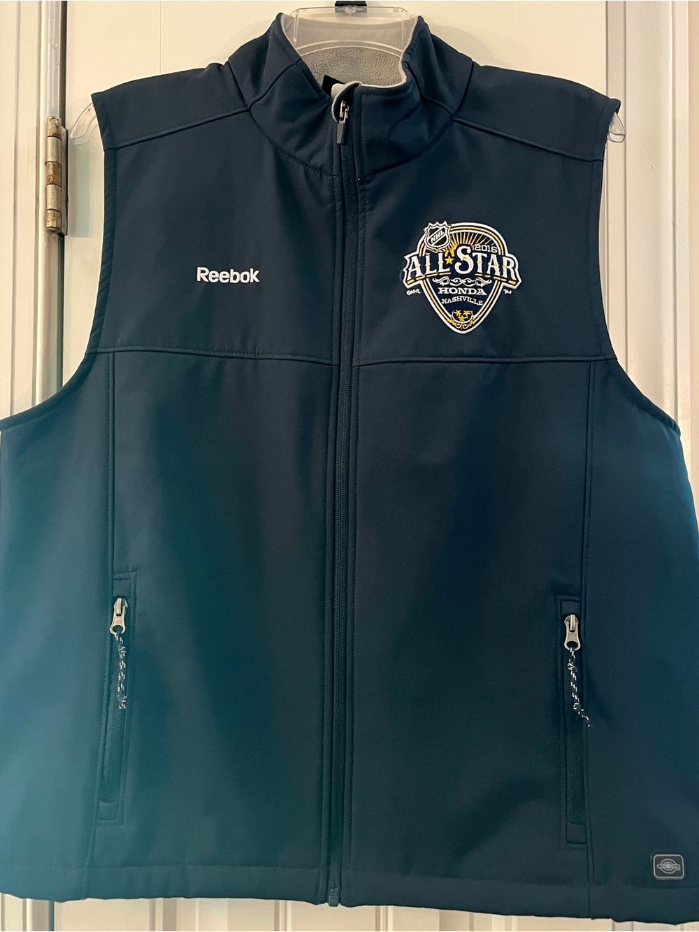 Reebok Navy/Yellow NHL All-Star 2016 Nashville Embroidered Softshell Vest unise